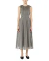 Max Mara Silk-blend Organza Midi Dress In Gray