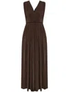 Max Mara Walter Stretch Jersey Long Dress In Brown