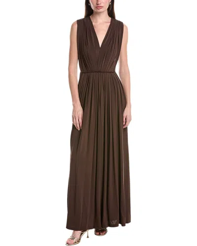 Max Mara Walter Jersey Maxi Dress In Brown