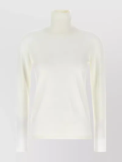 Max Mara Warm Greetings Turtleneck Sweater In White