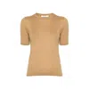 Max Mara Warren Silk And Cashmere Fine Knit Top In Brown