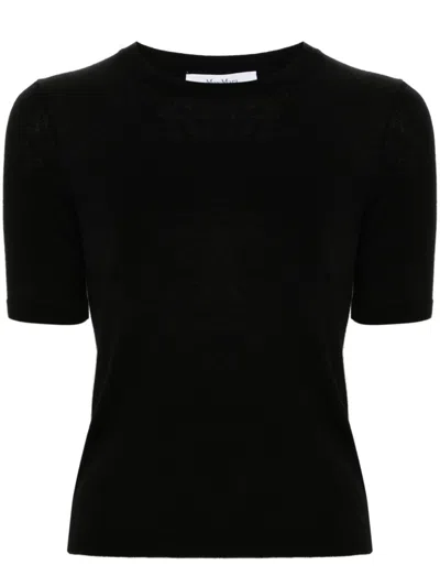 Max Mara Warren Short-sleeve Jumper In Black
