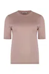 Max Mara Warren Knitted Top In Silk And Cashmere In Pink