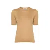 Max Mara Warren Silk And Cashmere Fine Knit Top In Brown