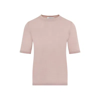 Max Mara Warren Knitted Top In Silk And Cashmere In Beige