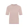 Max Mara Warren Knitted Top In Silk And Cashmere In Beige