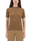 Max Mara Warren Silk And Cashmere Fine Knit Top In Brown