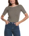 Max Mara Striped Ribbed T-shirt In Multi
