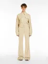 Max Mara Washed Cotton Bomber Jacket In Sand