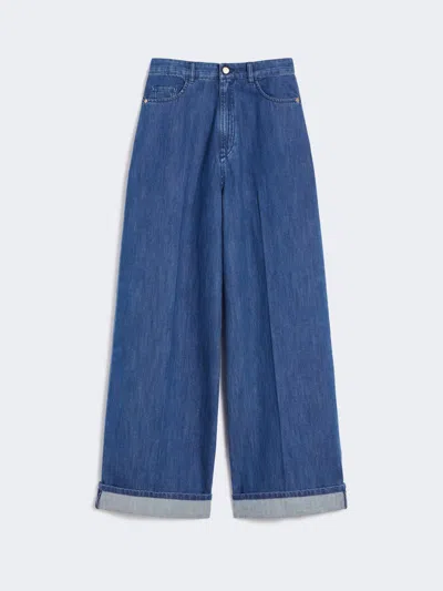 Max Mara Washed Denim Jeans In Blue