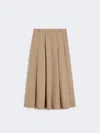 Max Mara Washed Gabardine Skirt In Brown