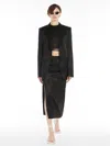 Max Mara Satin Tuxedo Blazer In Black
