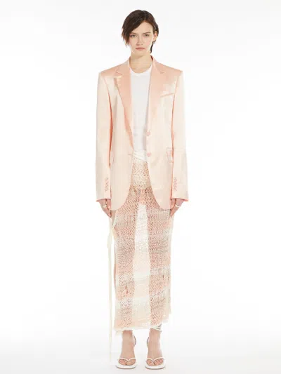 Max Mara Washed Satin Blazer In Neutral