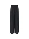 Max Mara Washed Silk Pants In Black