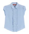 Max Mara Washed Silk Shirt In Blue