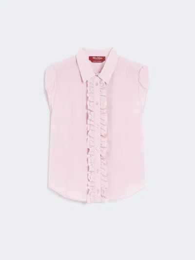 Max Mara Washed Silk Shirt In Pink