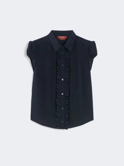 Max Mara Washed Silk Shirt In Multi