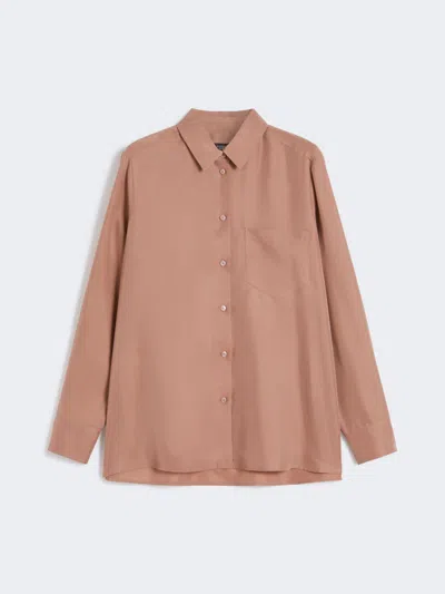 Max Mara Washed Silk Shirt In Brown