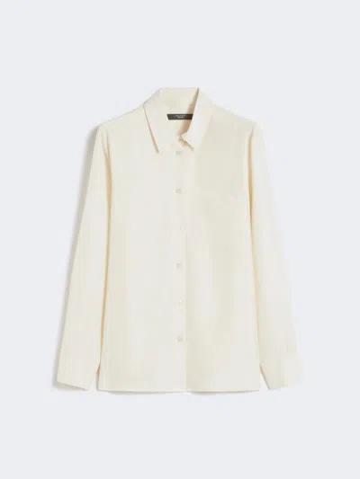 Max Mara Washed Silk Shirt In White