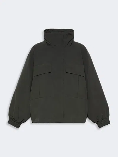 Max Mara Washed Water-repellent Canvas Jacket In Gray