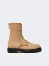 Max Mara Water-repellent Camel Combat Boots In Brown