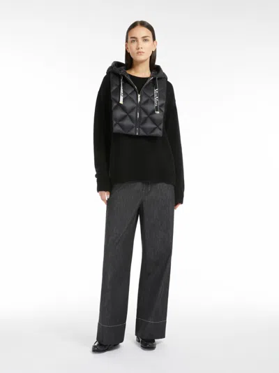 Max Mara Water-repellent Canvas Collar In Black