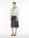 Max Mara Water-repellent Canvas Crew-neck Jacket In Pearl Grey