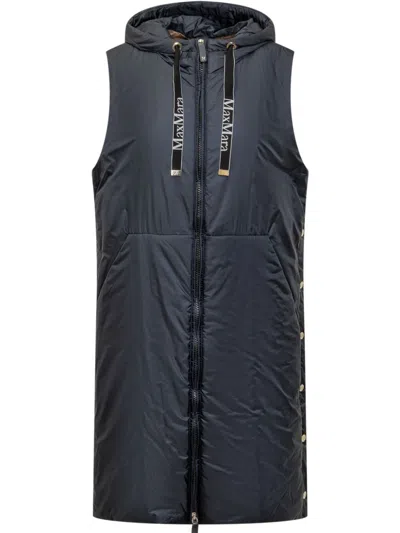 Max Mara Water-repellent Canvas Gilet In Black