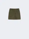 Max Mara Water-repellent Canvas Mini Skirt In Green