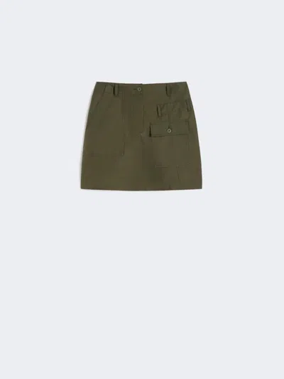 Max Mara Water-repellent Canvas Mini Skirt In Green