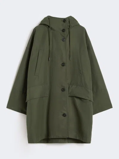 Max Mara Water-repellent Canvas Parka In Green