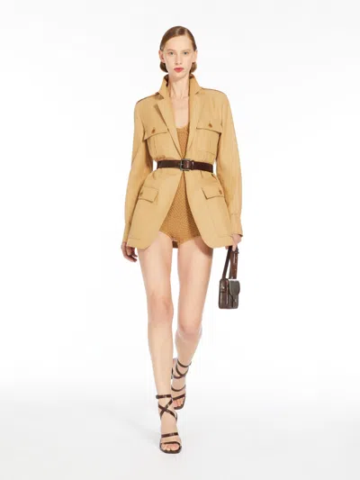 Max Mara Water-repellent Canvas Safari Jacket In Neutral