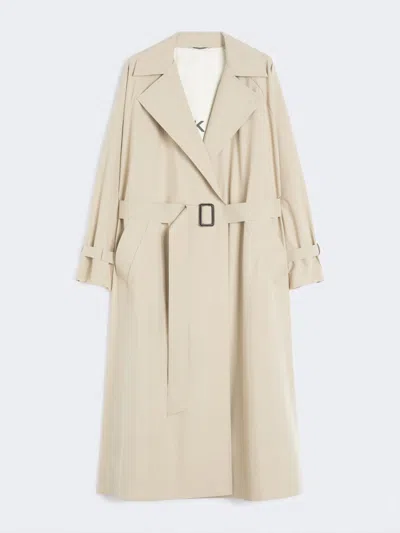 Max Mara Water-repellent Canvas Trench Coat In Animal Print