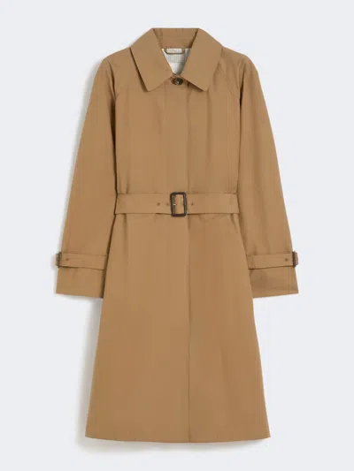 Max Mara Water-repellent Cotton-blend Trench Coat In Brown
