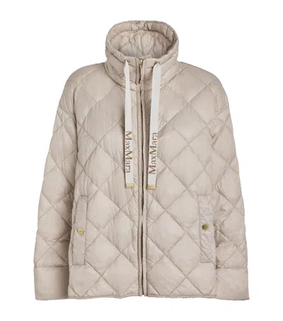 Max Mara Water-repellent Down Jacket In Beige