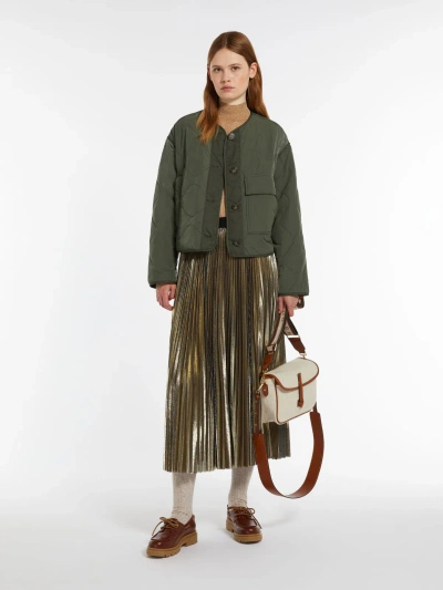 Max Mara Water-repellent Fabric Quilted Jacket In Kaki