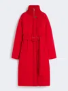 Max Mara Water-repellent Long Down Jacket In Red
