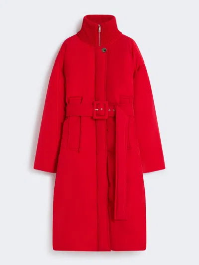 Max Mara Water-repellent Long Down Jacket In Red