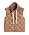 Max Mara Water-repellent Nylon Canvas Gilet In Brown