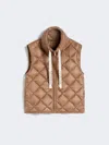 Max Mara Water-repellent Nylon Canvas Gilet In Brown
