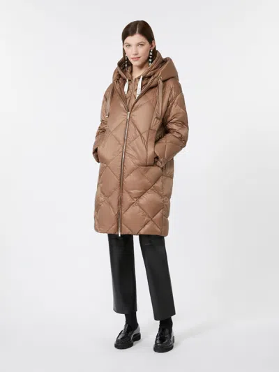 Max Mara Water-repellent Nylon Fabric Front Insert In Brown