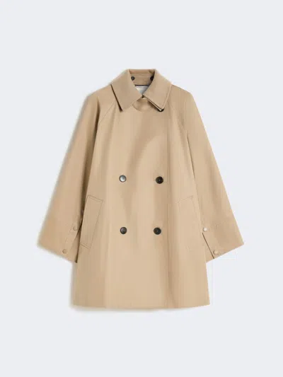 Max Mara Water-repellent Padded Gabardine Trench Coat In Brown