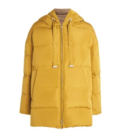 Max Mara Water-repellent Reversible Quilted Jacket In Yellow | ModeSens