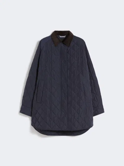 Max Mara Water-repellent Taffeta Jacket In Blue