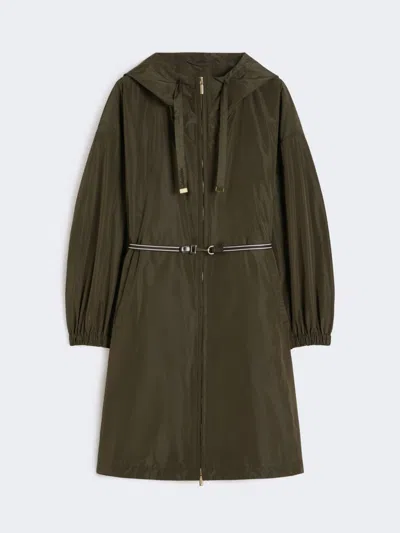 Max Mara Water-repellent Taffeta Parka In Green