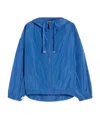 Max Mara Water-repellent Taffeta Parka In Light Blue