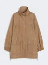 Max Mara Water-repellent Taffeta Windbreaker In Brown