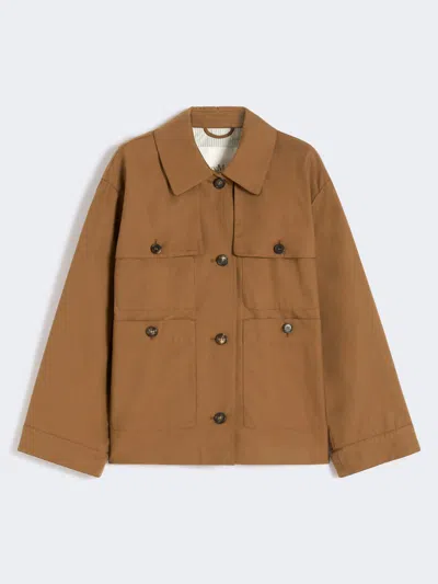 Max Mara Water-repellent Twill Jacket In Brown