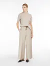 Max Mara Water-repellent Twill Trousers In Beige