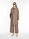 Max Mara Water-repellent Twill Trousers In Caramel